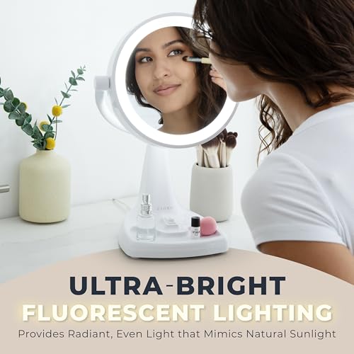 Zadro 11" Fluorescent Lighted Makeup Mirror with 10X/1X Magnification and Tray by Zadro - Image 9
