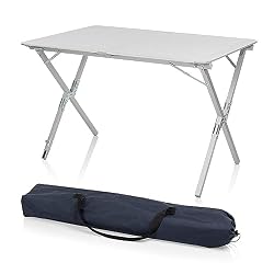 Campart Pieghevole Da Campeggio Ta-0802, Tavolo Unisex Bambino, Grigio (Grey), 110 x 70 cm