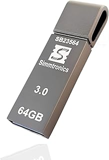 Simmtronics ZipX Black 64 GB Flash Drive USB 3.0 Pendrive Metal Body for Laptop and Computer Only