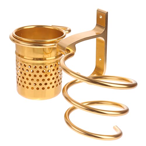 NULYLU Bathroom Wall-mounted Hair Dryer Rack Sturdy Aluminum Holder Hair Dryer Hanger for Modern Decor