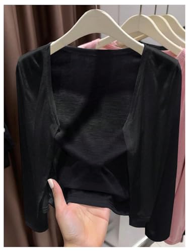 OYOANGLE Women's Plus Size Open Front Bolero Shrug Lightweight Long Sleeve Cropped Cardigan3