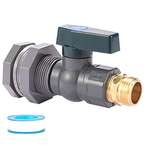 3/4 Inch Rain Barrel Spigot Kit – BILAL Water Barrel PVC Garden Diverter Kit with Bulkhead Fitting Hose Faucet Adapter and Thread Seal Tape for Water Tanks, Aquariums, Tubs, Pool, Garden Barrel