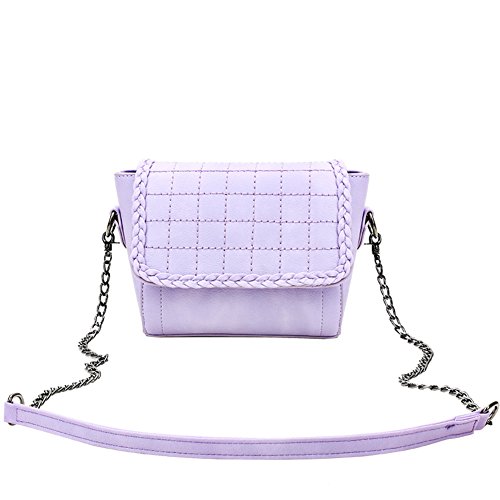 Sac portable en bandoulière pourpre et chaîne chic pour femme
