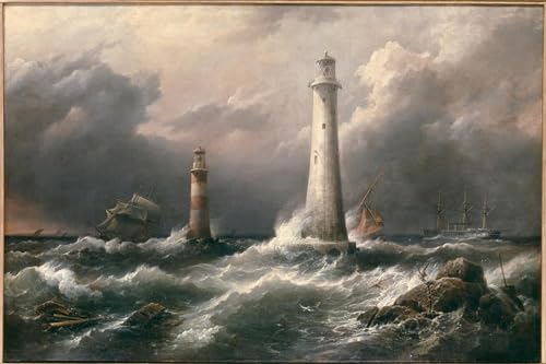 Cuadro decorativo Hms Lord Warden pintura marina Richard Brydges Beechey 60x90cm