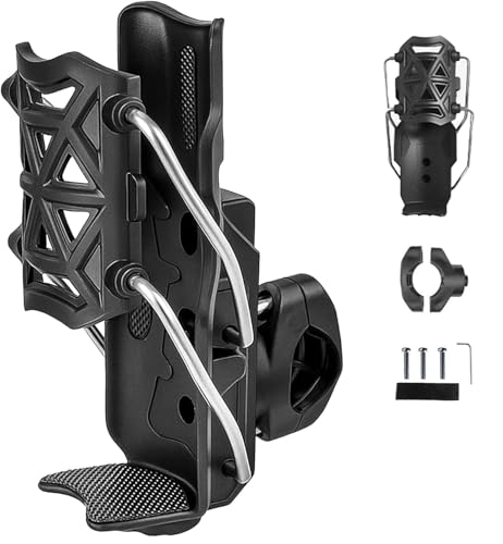 Image of Bike Cup Holder Motorcycle Bicycle Water Bottle Holder Bicycle Bumper Cup Holder 360 Rotation Fit Adaptive Cycling & Motorcycle Cup Holder with Automatic Clamping (Mysterious Black)
