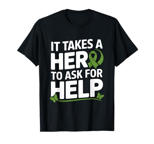 Mental Health Awareness Green Ribbon Warrior Support Camiseta