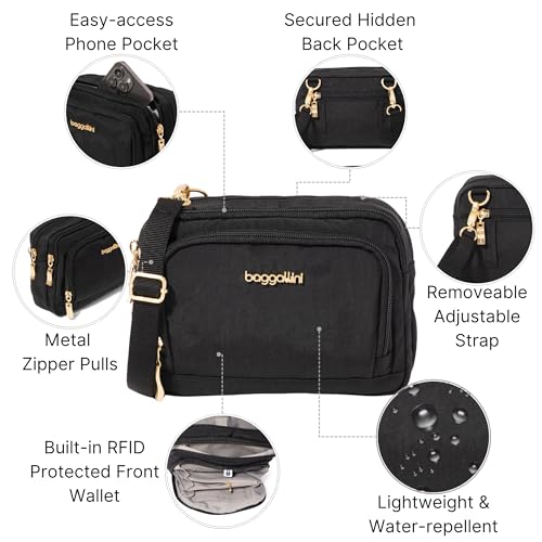 Image of Baggallini Triple Zip with Front Wallet /Trifecta RFID Wallet Crossbody