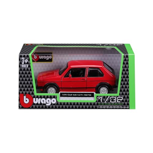Bburago VW Golf 1 GTI (1979) - Voiture Miniature à l'échelle 1:32 - Petite Voiture de Collection fidèle à l'original - avec Portes Mobiles - À partir de 5...