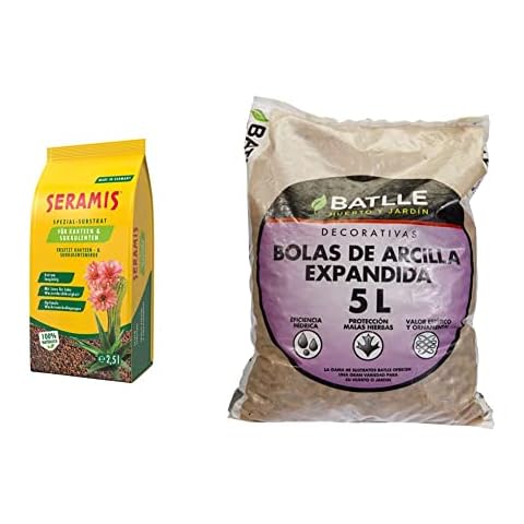 Seramis Sustrato Especial para Cactus y Suculentas con Arcilla Expandida y Lava Cover