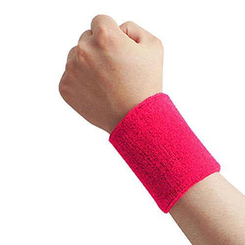 Meta-U 5 Pairs Wholesale Rose Red Soft Thicken Cotton Wristbands #TOP1