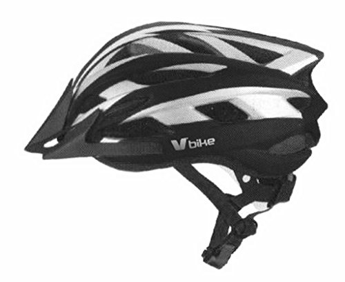 V Bike - Casco v bike mtb 19 ventilaciones carbono in mould, talla l (58-61cm), color blanco / plata