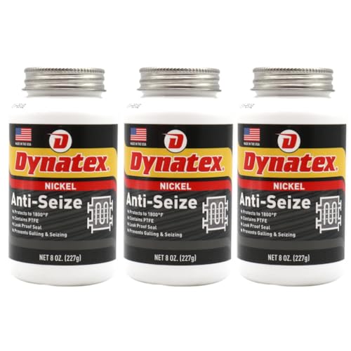 Image of Dynatex Nickel Anti-Seize 8 oz Can - Heavy-Duty, No Sulfur Lead Copper Halogens, Protects Against Extreme Heat Corrosion Acidic Environments (3-Pack)