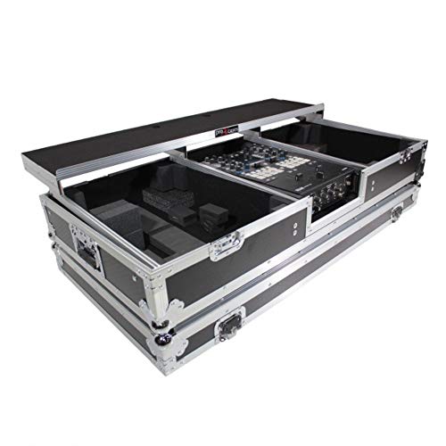 ProX XS-TMC1012WLTFBTL Flight Case+Shelf+Wheels for (2) Turntables+10