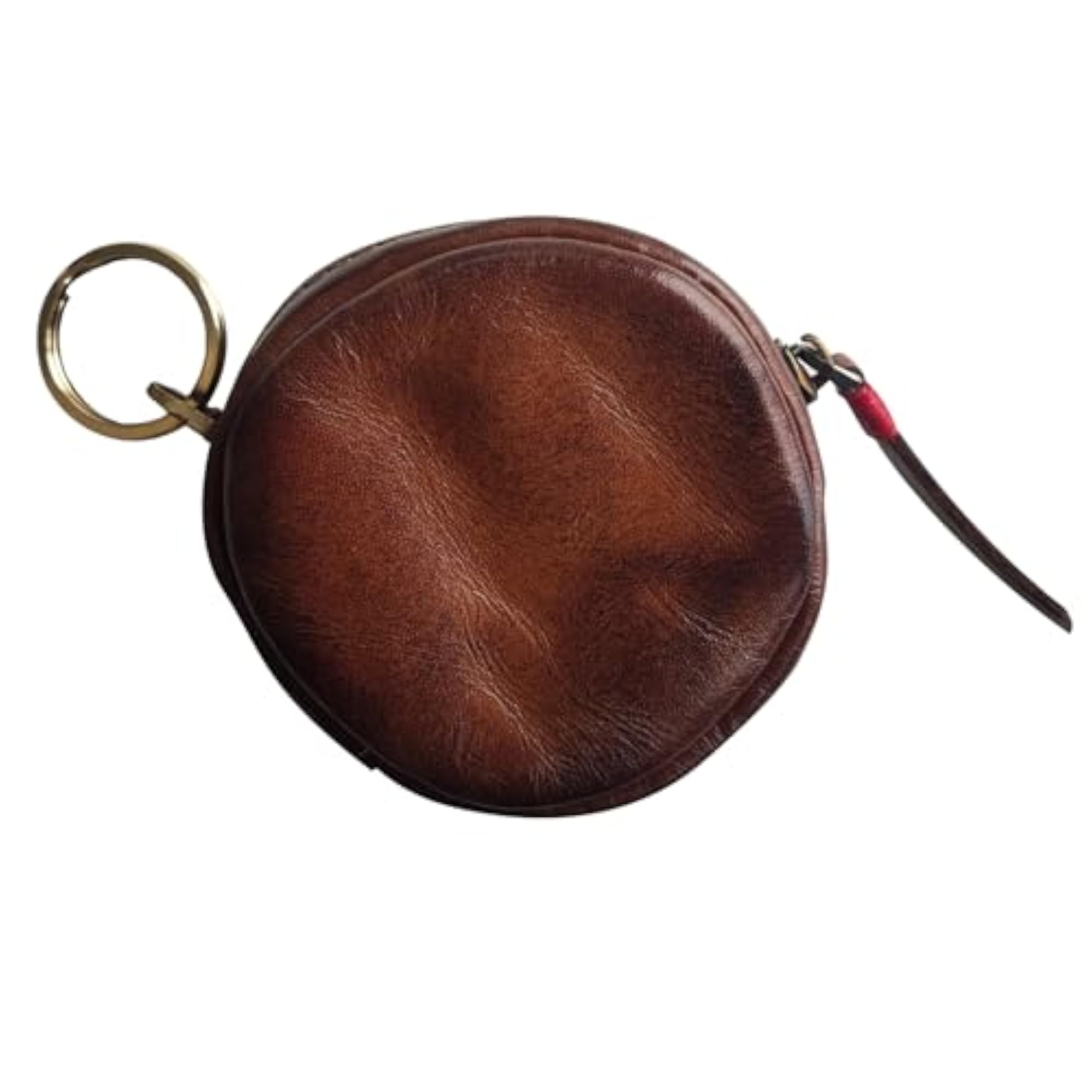 Leather Mini Vintage Purse Key Bag, Brown