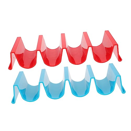 NAMOARLY 2pcs Tortilla Stand Taco Bowl Shell Maker Home Taco Holder Taco Holder Stand Comal Para Tacos Tortilla Rack Tray Plates Taco Grill Taco Shell Stands Utensil Tray Taco Tray Abs Red