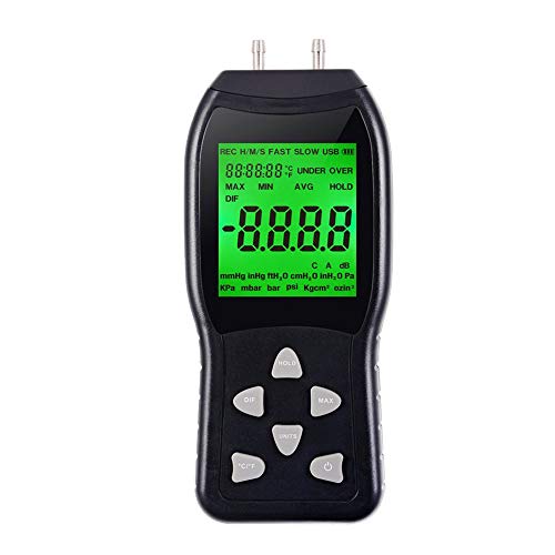 Manometer , Professional Air Pressure Meter , Two Differential Pressure Gauge HVAC Gas
