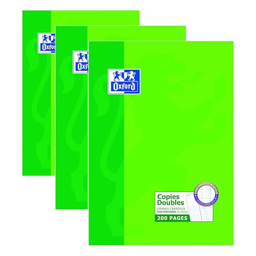 Oxford Scolaire feuilles A4 doubles grands carreaux Seyes papier blanc copie examen 600p