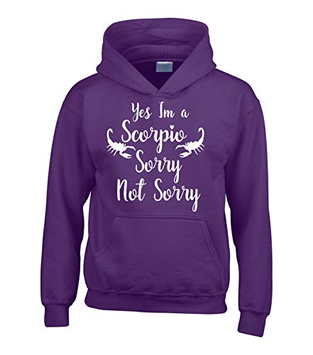 Sweat à capuche Scorpio violet enfant pour l'école et les loisirs