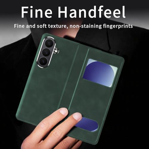 Étui en cuir Galaxy Z Fold 8 vert luxe avec protection charnière - 4