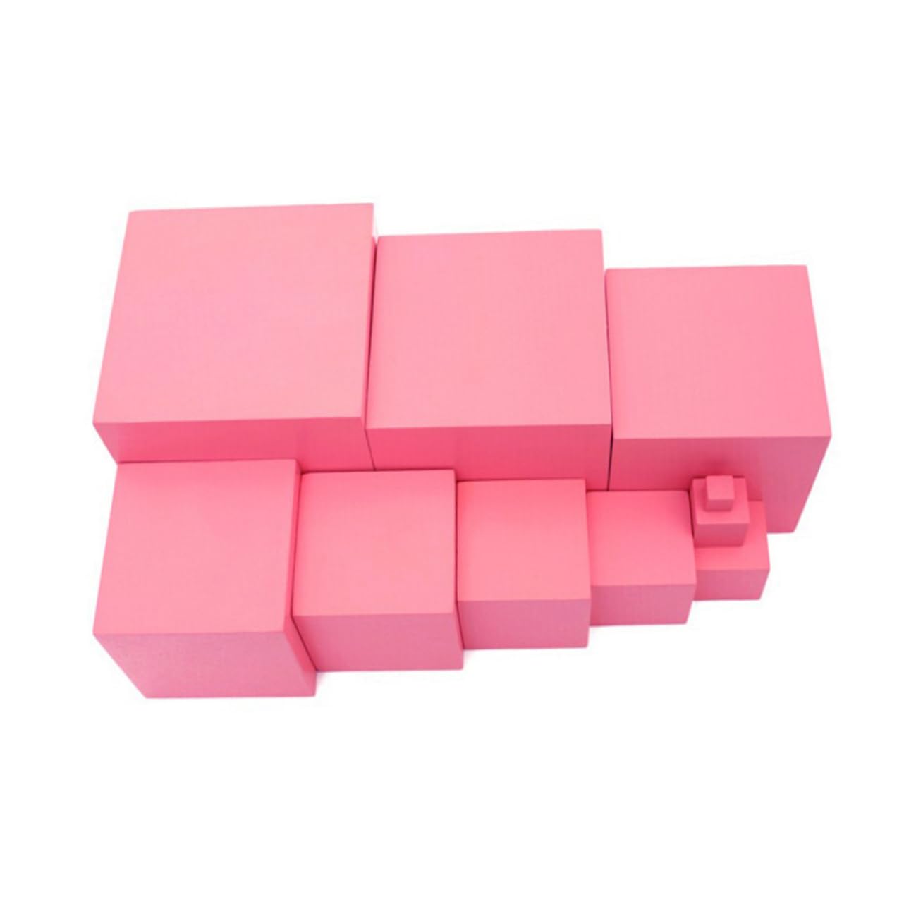 DECHOUS Naturale Torre in Cubi Montessori 10 Legno Rosa per Bambini