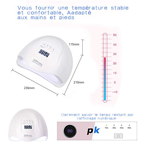 UV Lampe,UV Led Lampe Nägel - Mupack 80W UV Lampe für Gelnägel, Lampe UV Led mit LCD Bildschirm, 4 Timer 10s/30s/60s/99s… – Bild 8