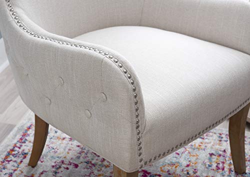 Linon Natural Upholstered Round Back Mariah Chair #TOP6
