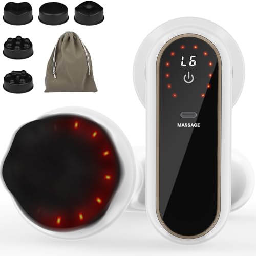 MIVONAXI Masajeador Anticelulitico Reductor Eléctrico - Batería Masajeador Celulitis con Calefacción 5 Cabezales de Masaje, 6 Niveles de Intensidad y 3 Modos de Masaje