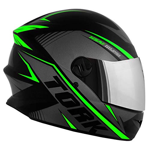 Capacete Pro Tork Moto Fechado R8 Verde Viseira Cromada