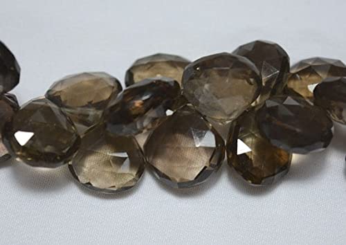Faceted Heart Shape Briolettes en quartz fumé, idéal pour créer vos bijoux d'été