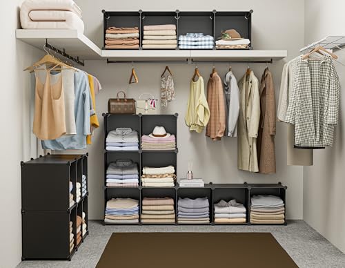 6-Cube Storage Organizer, Closet Organizer Storage Cabinet Shelf Bookcase Bookshelf with Metal Hammer, Storage Cubes Organizer Cabinet for Kids, Closet, Bedroom, Bathroom(11.8x11.8x11.8 inch)Black by HOMIDEC - Image 4