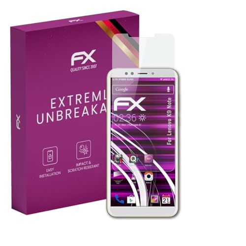 atFoliX Lámina Protectora de plástico Cristal compatible con Lenovo K9 Note Película Vidrio, 9H Hybrid-Glass FX Protector Pantalla Vidrio templado de plástico