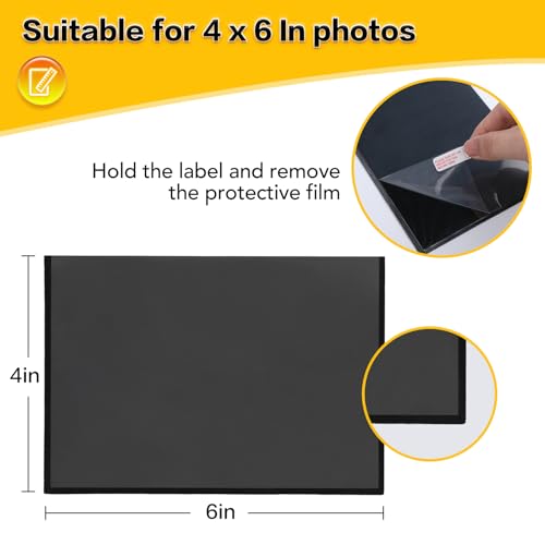 YixangDD 5 Pack Magnetic Picture Frame, 4 x 6 Inches Fridge Magnetic Photo Frames, Magnetic Photo Frames for Refrigerator, Home, School, Office (Black)