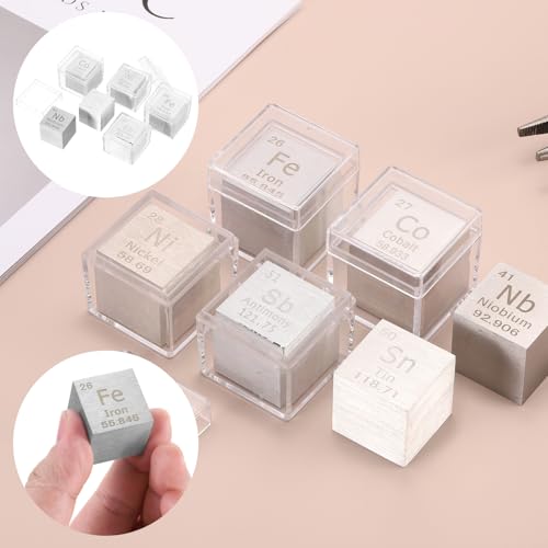 Image of uxcell 1 Inch Iron Cube High Density Metal Element Cube 2 Pcs | Chemical Elements Collection Science Education Experiment Application Silver