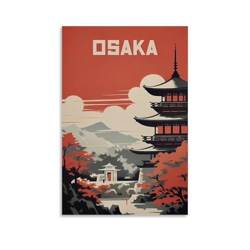 ouweri Osaka Japan Poster Vintage Leinwand Poster Wandkunst Wohnzimmer 60x90cm