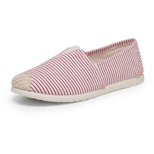 Alexis Leroy Alpargata Heritage Canvas Lona Fishman para Mujer Mocasines Planos Mujer Raya Roja 37 EU