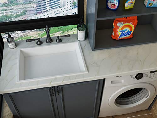 White Marble Contact Paper For Countertops Peel And Stick Countertops For Kitchen Granite Countertop Contact Paper Marble Vinyl Countertop Paper Contact Paper For Cabinets Desk Drawers 15.7X196" #TOP6