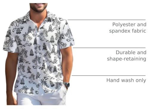 Image of 99TIMORO Fathers Funny Mens Hawaiian Shirt, Movie Button Down Short Sleeve Top, Father Day Summer Gifts