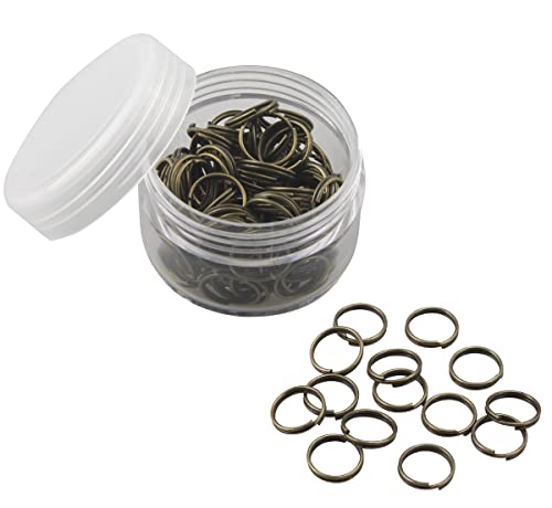 MAHAVIMOKSA 1Box Split Rings Double Loop Jump Rings Connector Mini Key Rings for DIY Jewelry Making Necklaces Bracelet Earrings Art Craft (6mm, Antique Bronze)