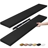 Sorbus Floating Shelves for Wall - 35 Inch Long Bathroom Shelves, Wall Decor for Bedroom, Kitchen, Living Room & Book Storage - Mounted Floating Shelf with Invisible Brackets (Black, 2 Pack)