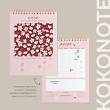 Kokonote Desk Calendar 2026 - Daisy Cottage Calendar 2026 Month To View | Monthly Desk Planner, Desktop Gifts Under 15 Pounds | Flowers Gifts For Friends