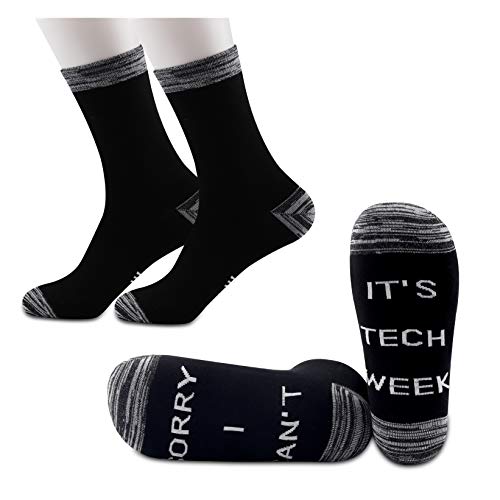 JXGZSO 2 Pairs Theatre Socks - Funny Tech Week Socks, Gifts for Sorry I Can't It's Tech Week Fans