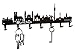 Produktbild steelprint.de Schlüsselbrett/Hakenleiste * München Skyline * - Schlüsselboard Bayern, Schlüsselleiste, Metall - 7 Haken - schwarz