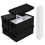 QZDAFFIC Pudełko do przechowywania płyt CD, 4 sztuki, z 12 przezroczystymi pokrowcami na płyty CD, składane etui na płyty DVD, pudełko do przechowywania, pomieści 60 CDS w cienkich obudowach (czarne)