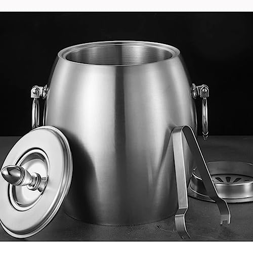 Seau à glace sans condensation double paroi inox pour table sèche