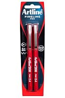artline 200, 120066, Fineliner Pen, 0.4mm, Red, 2 Pack