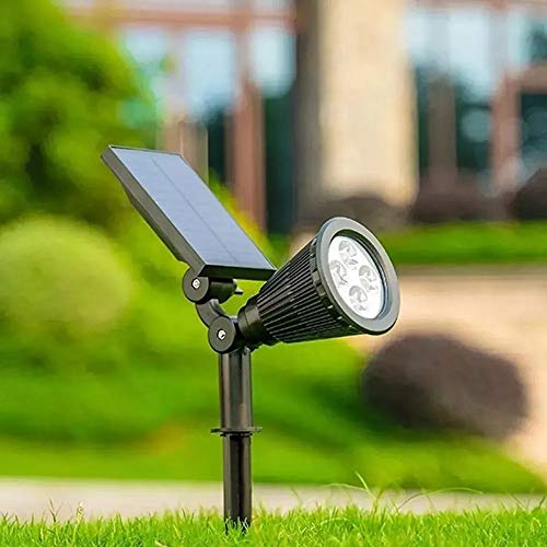Luminaria Solar Espeto Jardim Kit 2 unid 7 Leds automatico branco quente placa bateria