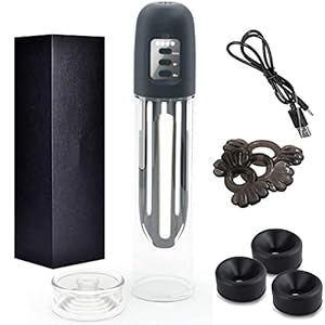 Ultra Quiet Electric Penis Pump Pennis Growth Pumps Penis Enlargement Air Pressure Device Vacuum Pump With Luxury Cuff Replacement Cuff Set, 6 Intensities To Increase Size And Strength
