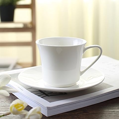 Mugcap European Plain White Ceramic Mug Water Cup Simple Espresso Coffee Cup of English Tea Cup Apparatus Package Cover