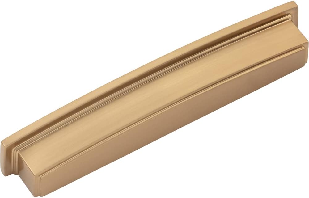 Jeffrey Alexander 160 mm Center Satin Bronze Square-to-Center Square Renzo Cabinet Cup Pull