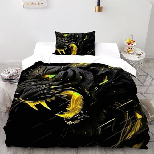 Housse de couette guépard 135x200 lit enfant en microfibre zippée
